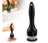 Stainless Steel Meat Tenderizer - 21 Ultra-Sharp Needle Blade Tool for Steak, Chicken & Pork - Heavy Duty Meat Marinating Tool with Ergonomic Grip