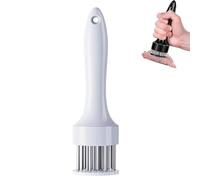 Stainless Steel Meat Tenderizer Needle, 21 Pin Ultra Sharp Meat Tenderizer Tool, Meat Marinating Tool, Steak BBQ Kitchen Cooking Tool, for Tenderizing Pork, Beef, Chicken, Marinade (White)