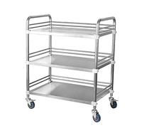 Stainless Steel Medical Trolley Cart Dental Lab Instrument Hand Truck 2/3 Layer Surgical Equipment Portable Hospital Cart on Wheels for Easy Mobility