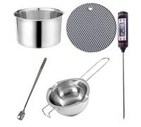 Stainless Steel Melting Pot, Double Boiler With Thermometer And Potholder, Pot With Heat Resistant Handle For Melting Chocolate, Candle Making, Candy, Soap