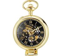 Stainless Steel Men Pocket Watch Skeleton Dial Silver Hand Wind Mechanical Male Chain Watches