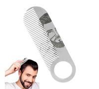 Stainless Steel Men's Beard Comb, Black Keychain Mustache Comb, Moustache Pocket Stainless Metal Powder Coated, Gentle On Hair And Safety, Not Easy To Break 10.2x3.2x0.2cm For Men