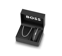 Stainless Steel Mens Curb Chain Necklace & Bracelet Gift Set