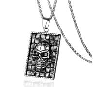 Stainless steel men's pendant necklace; titanium steel; skull retro