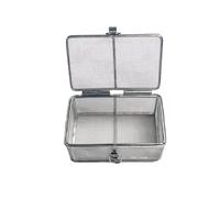 Stainless Steel Mesh Basket with Lid - Cleaning Washing Surgical Instruments Sterilization Case for Hospital (40cm x 30cm x 7cm, Mesh 2mm)