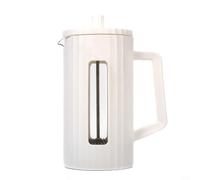 Stainless steel mesh French press coffee Tea Maker, 1000ml, heat resistant glass (White)