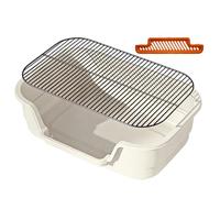 Stainless Steel Mesh Pet Toilet - Small Dog Potty Bathtub, Wire Pee Bowl Splash-Proof Easy To Clean Training Device | Cat Puppy Supplies Indoor Outdoor Household Apartment Size 16.9x11.8-inch