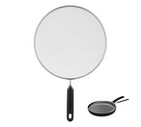 Stainless Steel Mesh Splatter Screen Lid Silicone Grip Handle