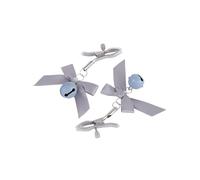 Stainless Steel Metal Bow Ties Nipple Milk Clips Breast Clip Sex Slaves Nipple Clamps Sex Toys Bow Bells for Couples Sm Gray One Size