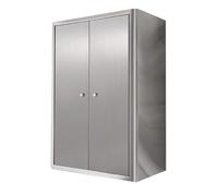Stainless Steel Metal Cabinets with Doors & Shelves - Sturdy Durable Eco-Friendly Storage Solution for Kitchens & Bathrooms (50x80x25cm)