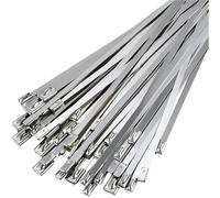 Stainless Steel Metal Cable Tie 100pcs Cable Ties Plier Hand Stainless Steel Tie Self-Locking Fastening Strap Cutting Tool(7.9x400mm)