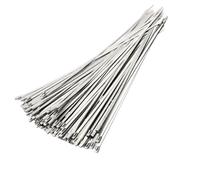 Stainless Steel Metal Cable Ties Exhaust Wrap Coated Locking Metal Zip-Exhaust Multifunctional Locking Cable Tie for Wires, Cables(10mm,200mm)