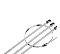 Stainless Steel Metal Cable Ties, Stainless Steel Heavy Duty Self-Locking Cable Ties 4.6/7.9mm 50 Pcs Multicolor Multi-Purpose(E)