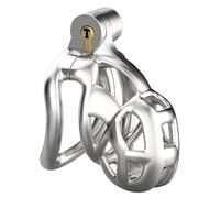 Stainless Steel Metal Cobra Chastity Cage Ultra Small Penis Cage Chastity Belt Man Extreme Cock Cage Chastity Cage Male Penis Cage BDSM Fetish Sex Game Chastity Sex Toy(M,50mm)