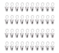 Stainless Steel Metal Curtain Clips with Hooks Silver Curtains Clip for Curtains Photos Home Decoration Shower Curtain Hanging Pack of 40
