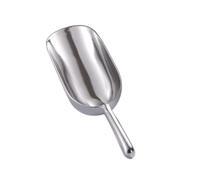 Stainless Steel Metal Food Scoops Multi-Purpose Ice Cubes Shovel Popcorn Sugars Ice Scoop(White)