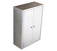 Stainless Steel Metal Garage Storage Cabinet, Versatile High Storage Unit for Kitchen, Bathroom, Workshop & Warehouse, 38x60x20cm, Durable & Stylish Locker with Doors