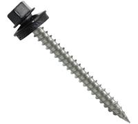 Stainless Steel Metal Roofing Screws (250) 9 x 2" BLACK hex head sheet metal roofing screw. Self-Piercing (SP) tip metal to wood siding screws EPDM washer