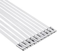 Stainless Steel Metal Ties, Stainless Steel Cable Ties Silver 7.9mm Width 400/500mm Length Pack of 100(7.9x500mm X100pcs)