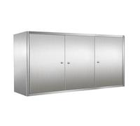 Stainless Steel Metal Wall Storage Cabinet 2 Installation Methods Adjustable Shelves Combinable Design Multiple Sizes Organizer for Kitchen Living Room Bathroom