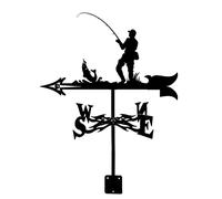 Stainless Steel Metal Weather Vane, Sailboat Angler Witch Eagle Hunter Retro Farm Scene Garden Weathervane, Decorative Wind Direction Indicator for House, Garage, Cupola, Barn