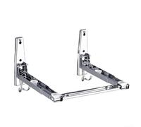 Stainless Steel Microwave Oven Shelf with Adjustable Width Space-Saving Design 2 Hooks Included Heavy-Duty Brackets Support Over 60kg for Kitchen nization