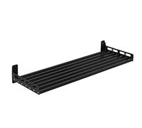 Stainless Steel Microwave Storage Rack, Wall-Mounted Kitchen Organizer Hanging Pot & Pan Holder, Space-Saving Shelf for Efficient Storage