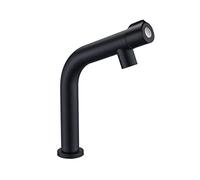 Stainless Steel Middle-Arc Bathroom Sink Faucet One-Handle Cold Water Faucets Basin Lavatory Tap, Matte Black