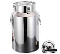 Stainless Steel Milk Can 6L 1pc Heavy Duty Milk Jug with Sealed Lid, Lifting Ring & Carry Handle Stainless Steel Bucket for Liquid Storage