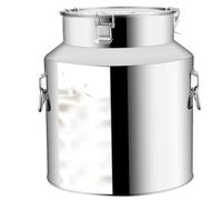 Stainless Steel Milk Can Stainless Steel Milk Jug Water Bucket 9L Large Stainless Steel Bucket with Lid Wine Bucket with Carry Handle and Buckle Oil Container for Liquid Storage and Transport