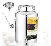 Stainless Steel Milk Container with Spigot, Ideal for Transporting and Dispensing Liquids Like Milk, Wine, and Tea