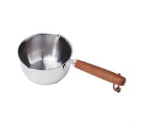 Stainless Steel Milk Cooking Pan with Small Pouring Lips, Suitable for Induction, Gas & Electric Hobs, Healthy, Mirror Finished & Easy Clean，For Making Sauces Reheating Soup Heating Milk(300ml)