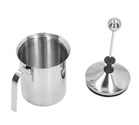 Stainless Steel Milk Frother,Otufan 800ml/27oz Double Layer Manual Milk Frother Suitable for Home Office Cappuccino Mocha Barista Tools Milk Jug Steamer Frother Cup