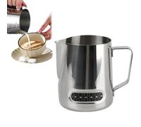 Stainless Steel Milk Frothing Pitcher, 350/600ml, Coffee Milk Frother with Temperature Control for Perfect Froth, for Making Cappuccino Latte and Espresso(350ml)