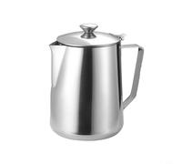 Stainless Steel Milk Frothing Pitcher Jug with Lid Designed to Keep Milk Warm Longer While Preparing Espresso and Coffee (600ml)