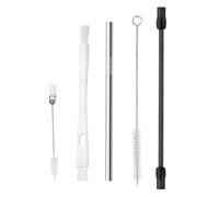 Stainless Steel Milk Hose, Fully Automatic Coffee Machine Accessory Set, Milk Hose Stainless Steel Milk Tube and 3 Cleaning Brush Accessories Set Compatible with Siemens EQ6 Bosch VeroAroma Fully