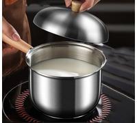 Stainless Steel Milk Pot, Mini Saucepan With Wooden Handle Small Butter Warmer, For Cooking Single Serve Sauce Pan Kitchen Tools(400ML)