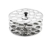 Stainless Steel Mini Idli Maker Stand with 4 Plates, 72 Cavity Steamer Set, Silver