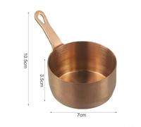 Stainless Steel Mini Milk Pan 100ml Small Sauce Pot with Long Handle for Baby Food, Coffee Heating, Butter Melting, Kitchen Sauce Warmer, Portable Saucepan(Bronze L)