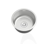Stainless Steel Mini Round Kitchen Sink Ø 30cm Single Bowl Caravan Sink with Overflow Ideal for Campervan Bar Restaurant - Undermount & Topmount Options