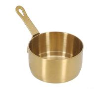 Stainless Steel Mini Saucepan 100ml Small Milk Pot with Long Handle and Hanging Hole, Heat Resistant, Smooth Edge for Baby Food, Coffee, Butter(Gold（80ML）)