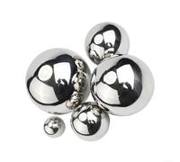 Stainless Steel Mirror Finish Orbs for Garden Decor, Reflective Hollow Metal Balls as Pond Floating Balls and Outdoor Yard Decor, Weatherproof Silver Spheres(5pcs)