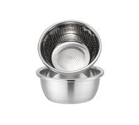 Stainless Steel Mixing Bowls, Salad Bowl, Metal Bowls with Water Filter Basin, Stainless Steel Basin 26CM