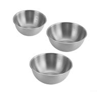 Stainless Steel Mixing Bowls Set 3 Pcs Non-Slip Kitchen Salad Dough Baking Prep Clean Storage Chef Use/(3 pieces)