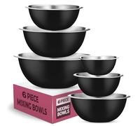 Stainless Steel Mixing Bowls (Set of 6) Stainless Steel Mixing Bowl Set - Easy To Clean, Nesting Bowls for Space Saving Storage, Great for Cooking, Baking, Prepping