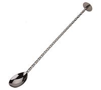 Stainless Steel Mixing Spoon, 12 Inch Bar Cocktail Shaker Spoon, Long Handle Spoon with Spiral Pattern Teardrop End Design, Drink Stirrer for Home or Bartender Use Silver Cocktails Coffee Tea Herbs