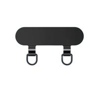 Stainless Steel Mobile Phone Lanyard Gasket Hanging Cord Clips Ultra Thin Metal Cellphone Tether Patch Replacement Card Clip(B-Black)