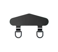 Stainless Steel Mobile Phone Lanyard Gasket Hanging Cord Clips Ultra Thin Metal Cellphone Tether Patch Replacement Card Clip(A-Black)
