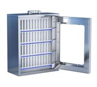 Stainless Steel Mobile Phone Storage Cabinet with Transparent Lock - Secure for Offices & Factories (48-Bit) - Ideal for Corporate Environments