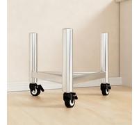 Stainless Steel Mobile Saucepan Holder with Wheels Gas Bottle Stand Portable Barrel Storage Base Milk Bucket (55x55x50cm)